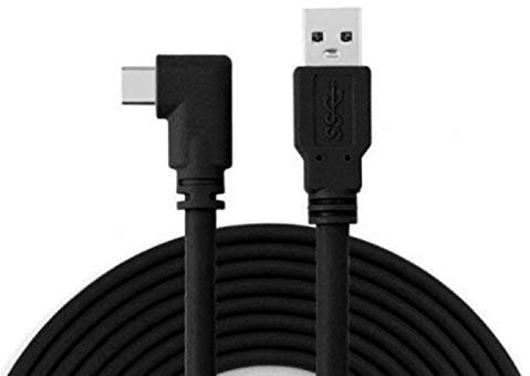 LICHIFIT Cable de Carga de línea de Datos de Repuesto con Codo para Oculus Quest Link USB3.0 Type-C