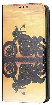 KX-Mobile Hülle für Samsung S7 Handyhülle Motiv 1592 Motorrad Schwarz Gelb Premium Smart aus Kunstleder einseitig Bedruckt HandyCover Handyhülle für Samsung Galaxy S7 Hülle