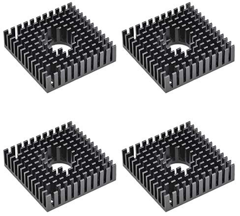 sourcing map 4Stk. Kühlkörper mit Bohrung für Schrittmotor,3D-Drucker 40x40x11mm Schwarz