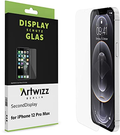 Artwizz SecondDisplay Schutzglas geeignet für iPhone 12 Pro Max (6.7“) - Displayschutz aus Sicherheitsglas mit 9H Härte
