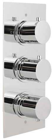 Nes Home Wilden 3 Dial 3 Outlet Concealed Thermostatic Shower Round Valve