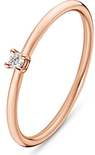 CHRIST Damen-Damenring 1 Diamant 54, Roségold 32017650