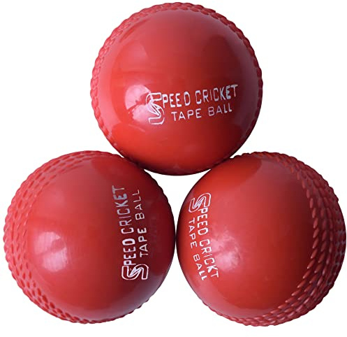 Wind Cricketball für Training & Coaching & Practice 3 Bälle (rot)