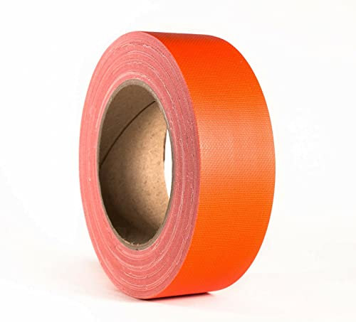 50 mm x 25 m Neon Orange Gewebeband Fluoreszierendes Neon Klebeband Schwarzlicht Gaffa Reaktivband,Tape//Leuchtband für Parteien Kunst Handwerk Dekorationen/Industrie (50mm x 25m, Neonorange)