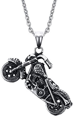 HCMA Man Vintage Gothic Ghost Rider Pendants Titanium Steel Motorcycle Motor Bike Pendant Necklace Jewelry Gifts