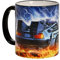 Elbenwald Zurück in die Zukunft Tasse mit DeLorean auf Zeitreise Motiv Rundumdruck Keramik 320 ml
