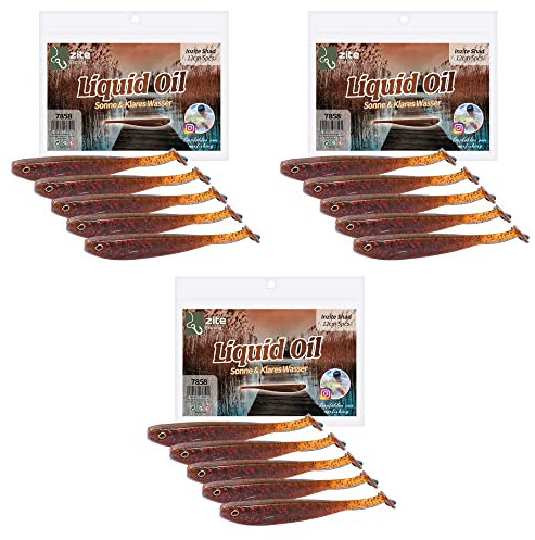 Zite Fishing Gummifische Zander Set – Inzite Shad 12cm Diverse Farben - 15STK Fängige Gummiköder Zanderangeln - Softbait Angelköder UV-Aktiv (Liquid Oil)