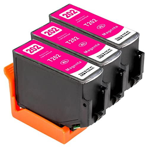 ESMONLINE 3 er Set Multipack kompatible Druckerpatronen als Ersatz für Epson 202 XL Magenta (T02F34) für Expression Premium XP-6105 XP-6100 XP-6005 6000