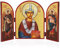NKlaus Heiliger Augustinus Ikone Triptychon Holz 25x16cm Christlich 13802