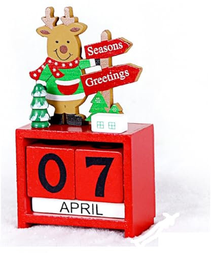 Adventskalender Weihnachtskalender, Countdown Kalender Würfel Aus Holz, Weihnachten Advent Countdown Kalender, Weihnachtsmannweihnachts Adventskalender, Weihnachtsdekoration Für Zuhause (Rot)