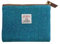 Harris Tweed Münzbörse, handgefertigt, Lippenstift-Tasche, Vintage-Stil, britische tragbare Kreditkarten-Ausweis-Geldbörse mit YKK-Reißverschluss für Damen und Herren, Blau, Medium, Kunstkariert