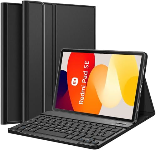 Wineecy Tastatur Hülle für Xiaomi Redmi Pad SE 11 Zoll 2023 Tablet, Slim Schutzhülle mit Magnetisch Abnehmbare Kabellose Deutsches QWERTZ Tastatur (Redmi Pad SE)