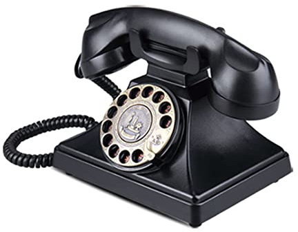 EKSED Classic Vintage Cord Phones, Vintage Landline Old Telephone, Rotary Design Old Fashioned Antique Corded Desk Phone for Home, Office, Desk – Retro Corded Phone with Mechanical Ringer,Black