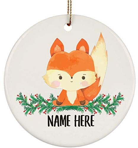 Weihnachtsbaumschmuck 7.3 cm, Personalisierter Name Fuchs Weihnachtsanhänger Mode Christbaumschmuck Anhänger Premium Weihnachtsschmuck Für Weihnachten Holiday Party