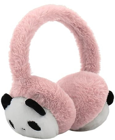 RUIXIA Ohrenschützer Flauschig Süße Panda Design Winer Warm Ohrenwärmer Kopfbedeckungen Earmuffs Plüsch Ohrenschützer Kälteschutz Ohrband Warmhalten Accessoire Outdoor für Mädchen Jungen Damen