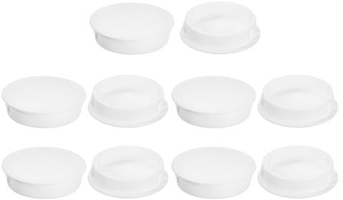 QUARKZMAN Bouchon de Trou en Plastique 40mm/1.57, 10Pcs Type Encastré, Cache Trou Bouchon de Verrouillage à Pression Ronde pour Meubles, Embouts d'Insertion de Panneaux, Blanc