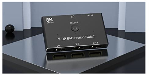 Switch 3 Port DP 1.4 Switcher Box Bidireccional 1X3 O 3x1 32.4Gbps 8K@60Hz 4K@144Hz HDR for Display Port PC Monitor