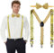 LYNBLY Glitzer Pailletten Hosenträger Set Mit Fliege - Einstellbar Elastisch für Damen Und Herren - Kostüm Party Zubehör für Karneval Und Show