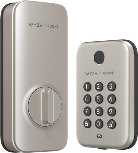 Wyze Lifestyle Biometric Door Deadbolt, Fingerprint Unlock with Keypad, Satin Nickel, Auto-Lock