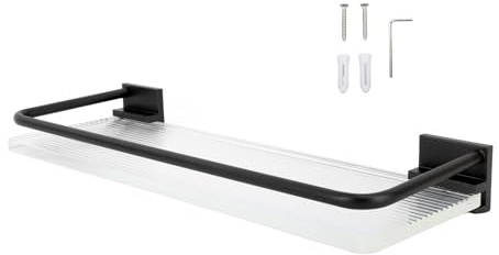 HERCHR Porte-Serviettes De Salle De Bain, étagère à Serviettes De Bain, Support Mural en Métal, Organisateur De Rangement, Support De Douche, étagère à Serviettes, étagères Flottantes(Black)