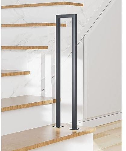 Metall-Handlauf Lattenrost für Terrassendielen Garten, U-förmiger Handlauf passt 1 Stufen, Indoor Outdoor Treppen Geländer, ältere Menschen rutschfeste Sicherheit Eisen Handläufe