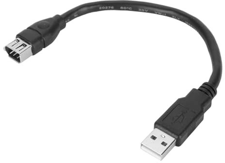 Asixxsix Câble Adaptateur Firewire 1394 6 Broches vers USB, Firewire IEEE 1394 6 Broches Femelle vers USB 2.0 Type A Mâle Câble Convertisseur de Transfert de Données pour Imprimante