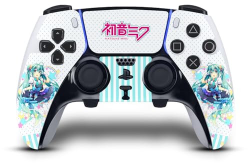 Head Case Designs Offizielle Hatsune Miku Sterne und Regenbogen Grafiken Vinyl Haut Gaming Aufkleber Abziehbild Abdeckung kompatibel mit Sony PlayStation 5 PS5 DualSense Edge Controller