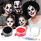Maquillaje Halloween Blanco Negro Rojo Pintura Cara Halloween Pinturas Facial Halloween Makeup para Halloween Teatral Carnaval Fiesta Cosplay con 3 Pinceles