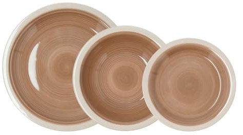 Quid Calypso Service de table en céramique 18 pièces pour 6 personnes Marron