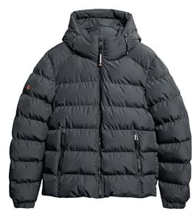 Superdry Herren Kapuzen-Sportpufferjacke Ebenholz XL