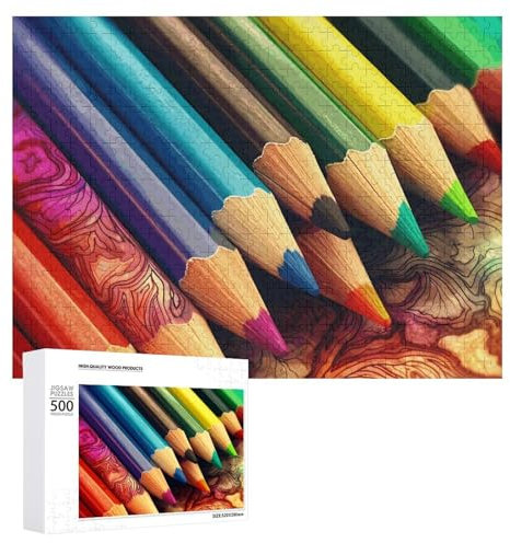 Jigsaw Puzzles 500 PCS Colored Pencils Puzzles Jigsaw Puzzles Personalized Picture Puzzle Custom Puzzles from Photos Wooden Puzzle for Adults Classic Jigsaw Puzzle for Family Wedding Birthday Valentin