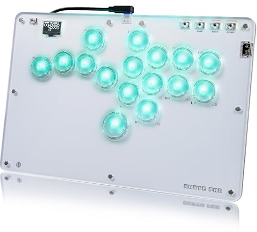 JZW-Shop Haute42 Arcade Stick R16, controller arcade a tutti i pulsanti per Switch, PC, PS4, PS3, Steam Deck, bastone da combattimento arcade ultra sottile con piastra superiore rimovibile, supporta