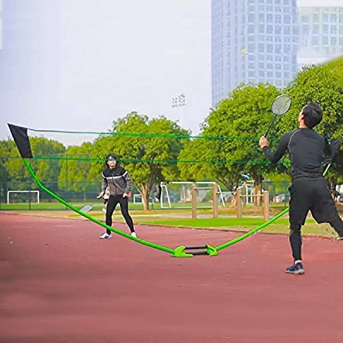 Pop Up Badminton Set, Tragbares Netz Set mit Tragebox, Volleyball Tennisständer Set, PC Teleskopstange, Nylon Netzseil, mit Aufbewahrungstasche, geeignet für Indoor-Strandsport und Outdoor, Grün,