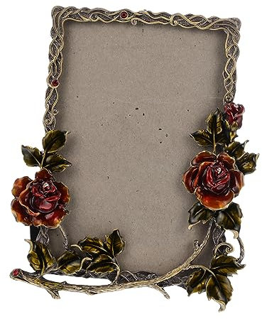 Ciieeo Floral Rahmen 6 Zoll Retro Foto Rahmen Desktop Metall Kreative Blume Foto