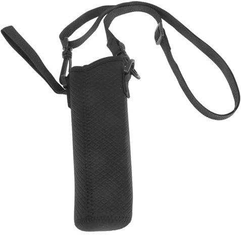 GAROZATION Tragbare Wasserflaschenhülle Mit Schultergurt Isolierte Flasche Für Reisen Outdoor Und Camping Vielseitig Einsetzbar Schwarzes Design Strapazierfähigem Material
