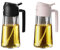 TrendPlain Pulverizador Aceite Spray 470ml - 2 en 1 Spray Aceite Cocina, Dispensadora para Freidora de Aire, Ensaladas, Vinagre y Accesorios Cocina - Negro y Durazno