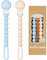 TYRY.HU Catenella Portaciuccio Porta in Silicone per Bambini,Clip per Ciuccio in un Unico Pezzo,Succhietto Clip Bambine Ragazzi 2 Pezzi Massaggiagengive Baby Regalo
