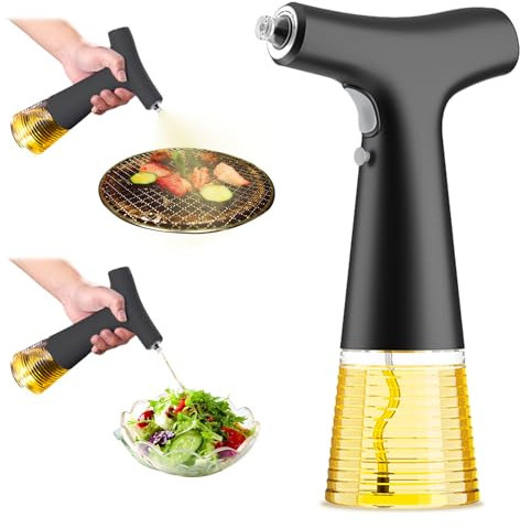Aischens Pulverizador de Aceite Eléctrico,Pulverizador de Aceite de Oliva Recargable,Botella de Pulverización de Aceite Portátil,Jeringa de Aceite de Oliva,Ayudante de Cocina para Cocinar