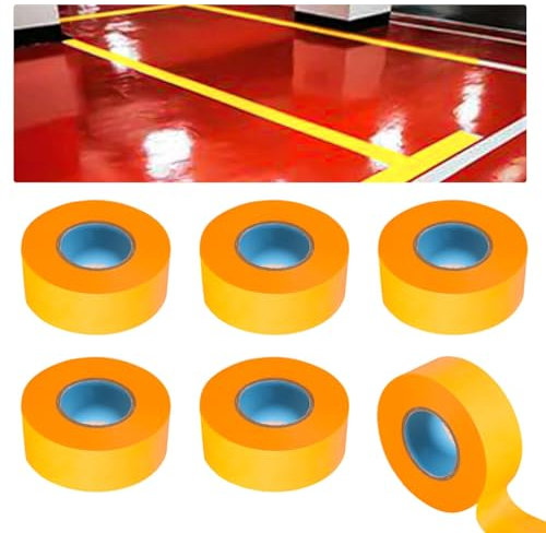 Sporgo 6 Rollen Goldband Klebeband: 30mm x 50m Entfernbar Kreppband Gold Abklebeband Maler Abdeckband Soft Tape, Malerklebeband für Malerarbeiten Heimwerker Streichen Lackieren