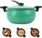 Mini olla a presión, olla de presión de calentamiento rápido de gran capacidad con manijas de bloqueo, micro stockpot multifunción antiadherente para gas, inducción, estufas eléctricas, verde