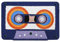 Finally Home Klett Patch - Lila Kassette | Retro Klett Patches, Musik Aufnäher, 80er Vintage Klettpatches, Bunte Badge, Bunte Hippie Klettpatch