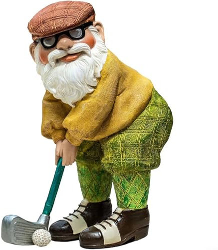 Nain de jardin - Statue de golfeur décorative en résine peinte à la main résistante aux intempéries - Décoration de pelouse pour jardin, terrasse, arrière-cour, décoration d'intérieur