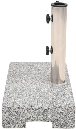 Homgoday Granit Sonnenschirmständer mit Edelstahlrohr, grau, 45 x 25 x 38,5 cm, 25 kg, für Stangen 38/48 mm Model43725