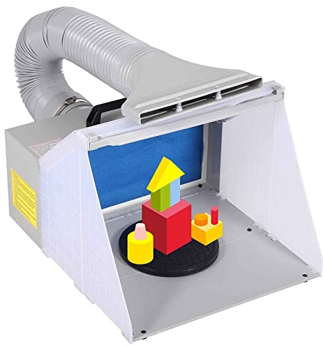 ERSINIAN Cabine de Peinture Portable pour Loisirs, Cabine de Peinture aérographe avec Deux Ventilateurs, Filtre à 3 lumières LED, Cabine de Peinture pour Loisirs
