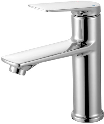 Wasserhahn Bad, Waschtischarmatur Bad Chrom Einhebelmischer Armatur Hochdruck Waschtischwasserhahn mit Auslauf Höhe 104 MM für Badezimmer, Waschbeckenarmatur