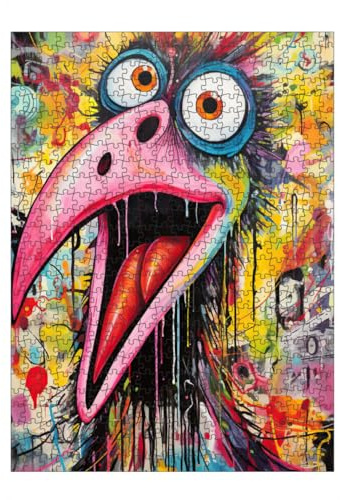 artboxONE-Puzzle L (500 Teile) Tiere Big Bird Abstract - Puzzle Street Art Abstract Art Colorful