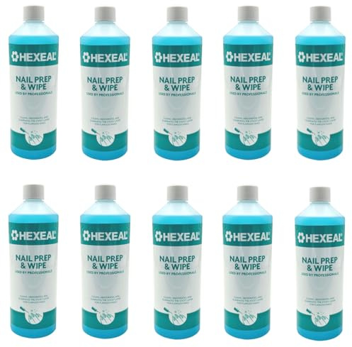 Hexeal Nail Prep & Wipe 10L - Cleans & Preps for Gel and Acrylic Nails | 10 x 1L - Perfect for Home and Salon Use, Formulated for Cleaning and Prepping for Gel, Acrylic, or Traditional Polish