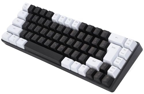 aqxreight Compact RGB Lighting Gaming -Tastatur mit 68 Tasten für Büro- und Heimnutzung (weiß schwarz)