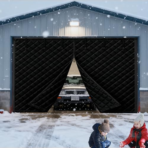 WäRmeschutzvorhang Garage TüRvorhang Magnetischer Thermovorhang Garag Magnet TüR Abdeckung Thermovorhang KäLteschutz KäLteschutzvorhang 244x213cm Schwarz(Schwarz,274x213 cm)