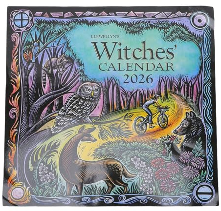 HELEVIA Hexenkalender 2026, Astrologischer Planer mit Mondphasen und Zauberritualen, für Liebhaber Mystischer Kunst und Heimdekoration